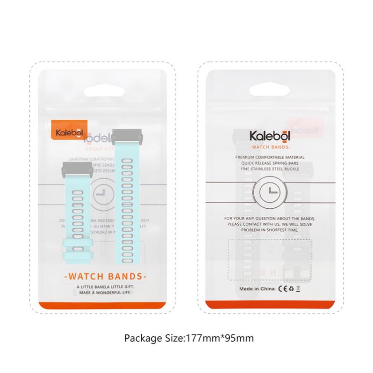 For Garmin QuickFit 22mm Kalebol Two-layer Silicone Watch Band(Teal Black) - free shipping - PMc TechLife - Order now!