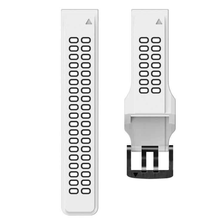 For Garmin QuickFit 26mm Kalebol Tow Row Holes Silicone Watch Band(White Black) - free shipping - PMc TechLife - Order now!
