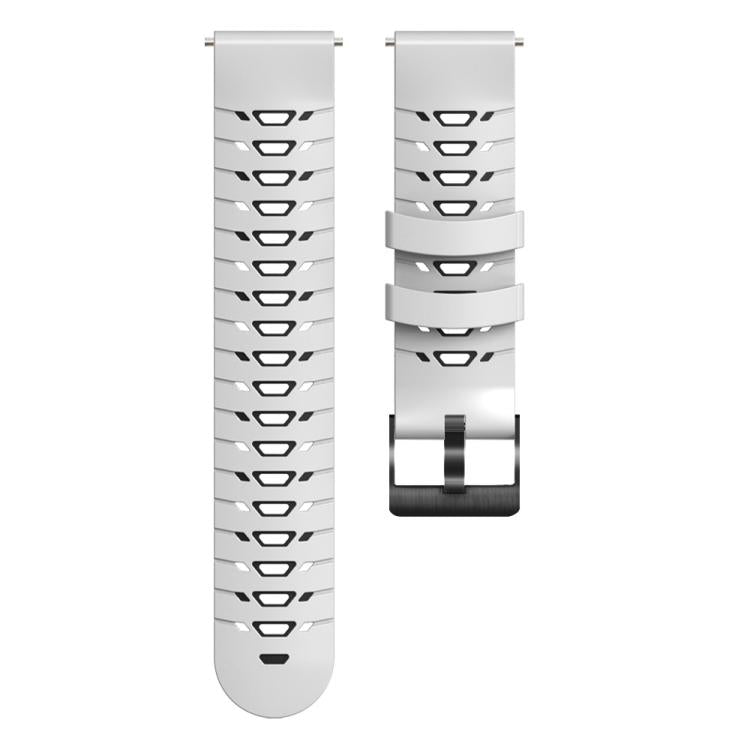 Kalebol 20mm Universal Three Row Holes Silicone Watch Band(White Black) - 20mm Bands by Kalebol | Online Shopping South Africa | PMc TechLife | Buy Now Pay Later Mobicred