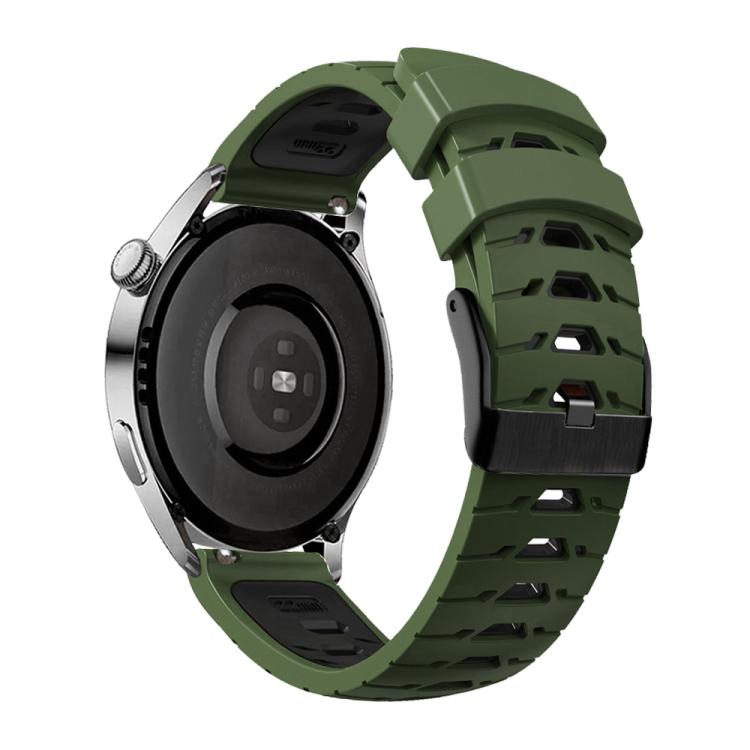 Kalebol 20mm Universal Three Row Holes Silicone Watch Band(Green Black) - 20mm Bands by Kalebol | Online Shopping South Africa | PMc TechLife | Buy Now Pay Later Mobicred