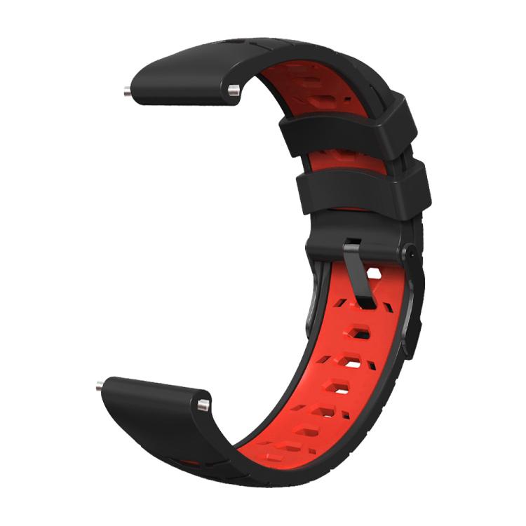 Kalebol 22mm Universal Three Row Holes Silicone Watch Band(Black Red) - free shipping - PMc TechLife - Order now!