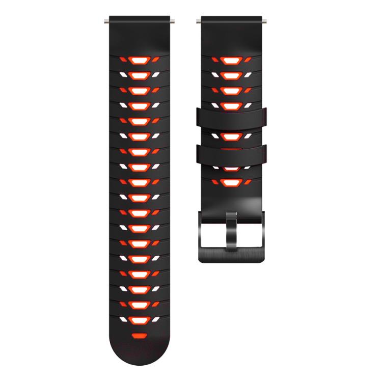 Kalebol 22mm Universal Three Row Holes Silicone Watch Band(Black Red) - free shipping - PMc TechLife - Order now!