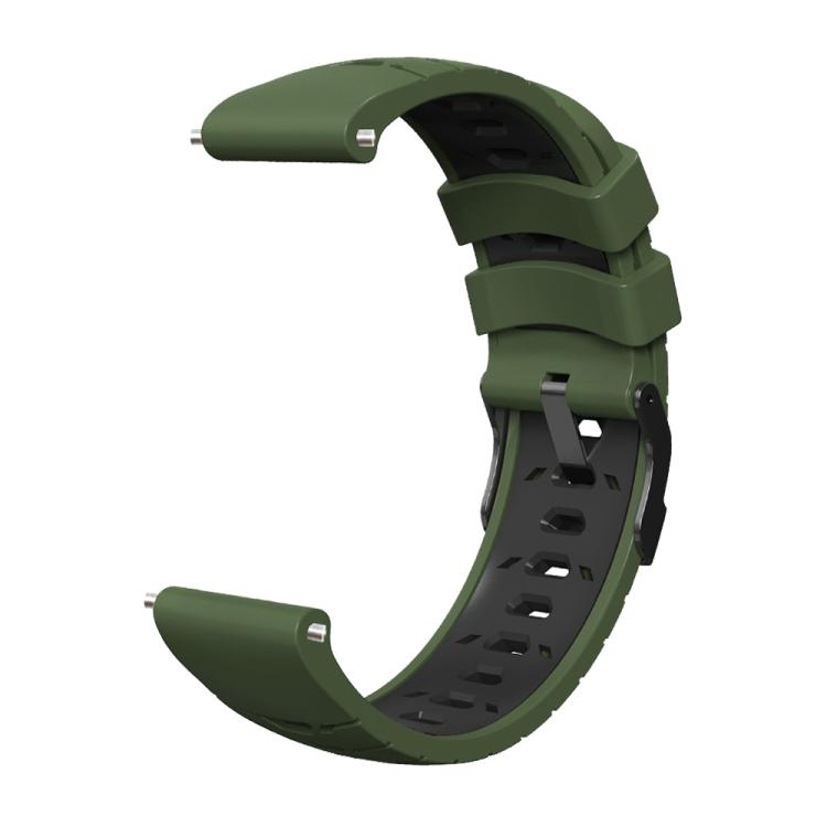 Kalebol 22mm Universal Three Row Holes Silicone Watch Band(Green Black) - 22mm Bands by Kalebol | Online Shopping South Africa | PMc TechLife | Buy Now Pay Later Mobicred