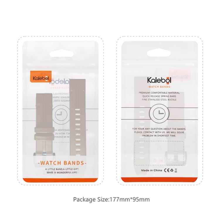 For Garmin QuickFit 22mm Kalebol Quick Release Silicone Leather Watch Band(Coffee) - free shipping - PMc TechLife - Order now!