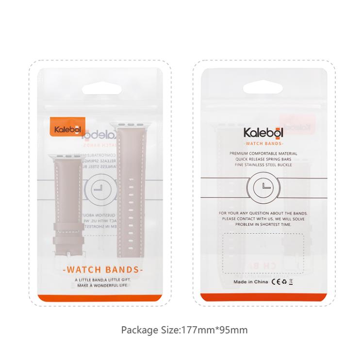 For Apple Watch 46mm / 49mm / 45mm / 44mm Kalebol Plain Genuine Leather Watch Band(Yellow Brown) - free shipping - PMc TechLife - Order now!