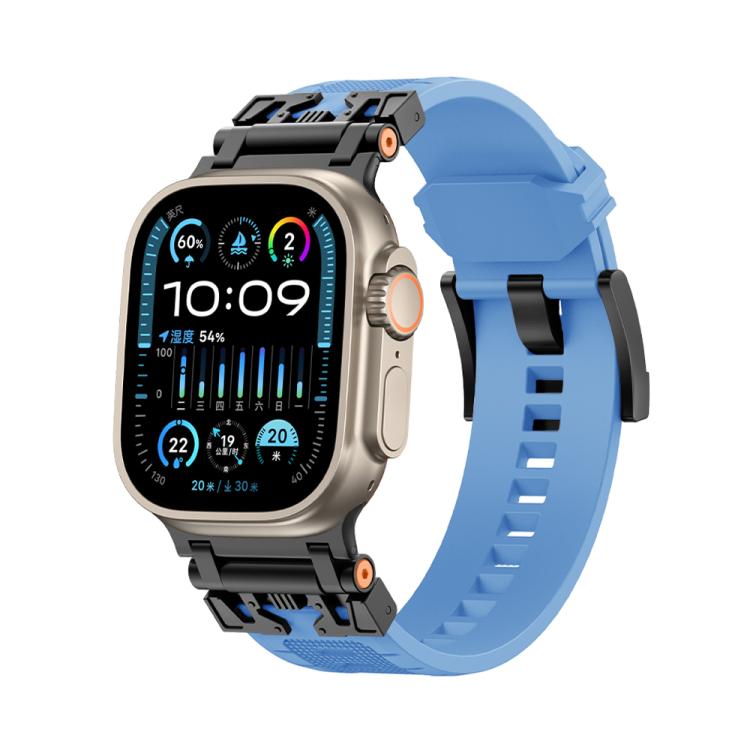 For Apple Watch 46mm / 49mm / 45mm / 44mm Kalebol Armor TPU Watch Band(Black Blue) - free shipping - PMc TechLife - Order now!