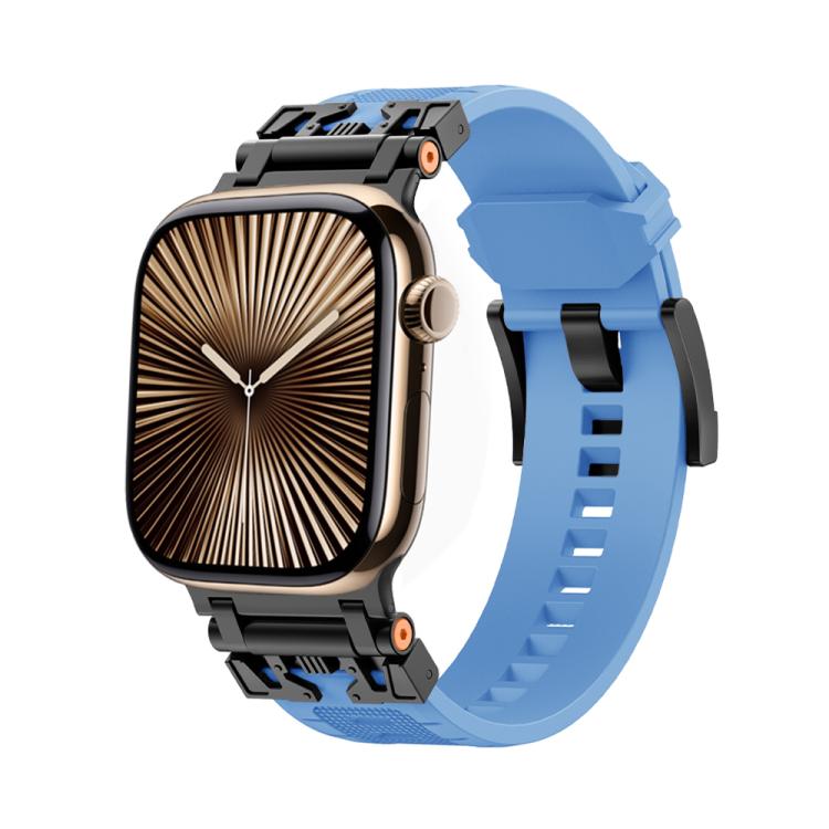 For Apple Watch 42mm / 41mm / 40mm / 38mm Kalebol Armor TPU Watch Band(Black Blue) - free shipping - PMc TechLife - Order now!