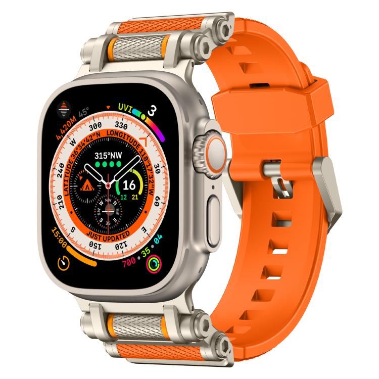 For Apple Watch 46mm / 49mm / 45mm / 44mm Armor Gear Silicone Watch Band(Titanium Orange) - free shipping - PMc TechLife - Order now!