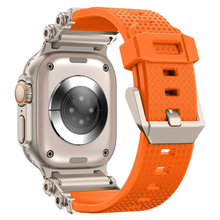 For Apple Watch 46mm / 49mm / 45mm / 44mm Armor Gear Silicone Watch Band(Titanium Orange) - free shipping - PMc TechLife - Order now!