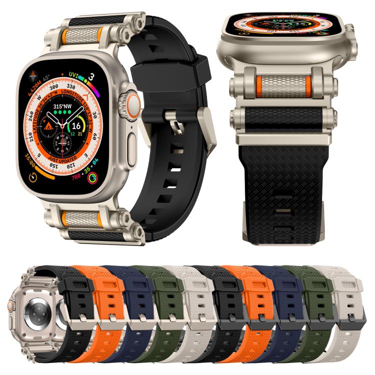 For Apple Watch 46mm / 49mm / 45mm / 44mm Armor Gear Silicone Watch Band(Titanium Blue) - free shipping - PMc TechLife - Order now!