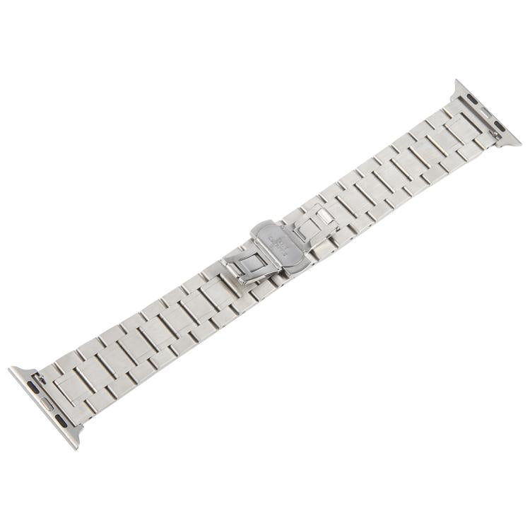 For Apple Watch 46mm / 49mm / 45mm / 44mm Butterfly Buckle New Five Beads Stainless Steel Watch Band(Silver) - free shipping - PMc TechLife - Order now!