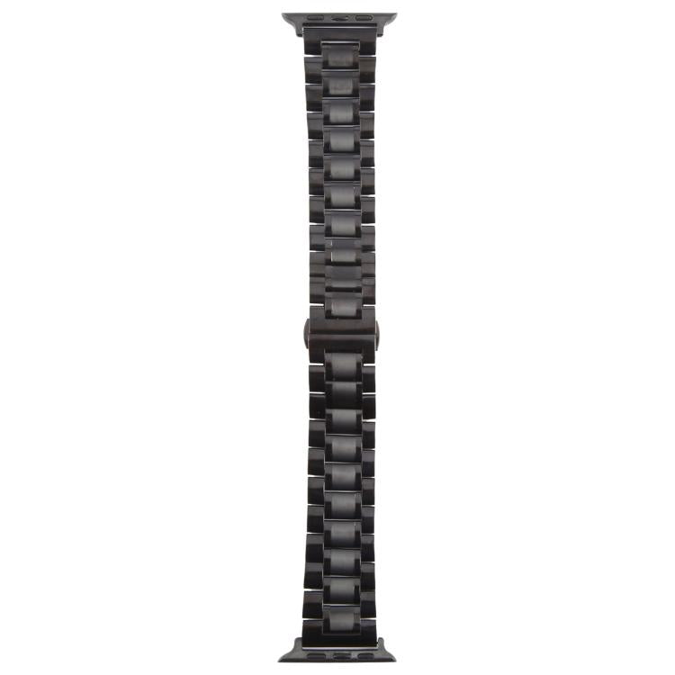 For Apple Watch 42mm / 41mm / 40mm / 38mm Butterfly Buckle New Five Beads Stainless Steel Watch Band(Black) - free shipping - PMc TechLife - Order now!