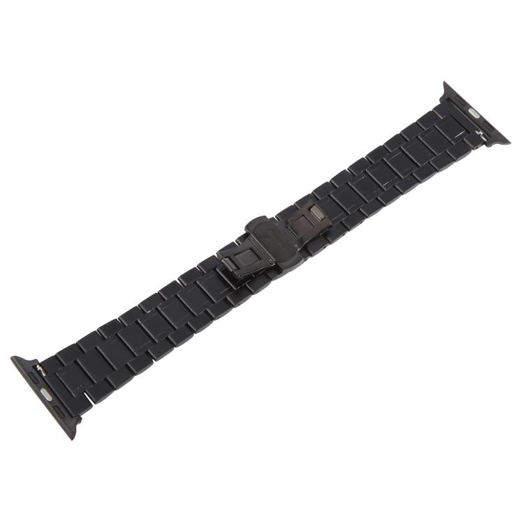 For Apple Watch 42mm / 41mm / 40mm / 38mm Butterfly Buckle New Five Beads Stainless Steel Watch Band(Black) - free shipping - PMc TechLife - Order now!