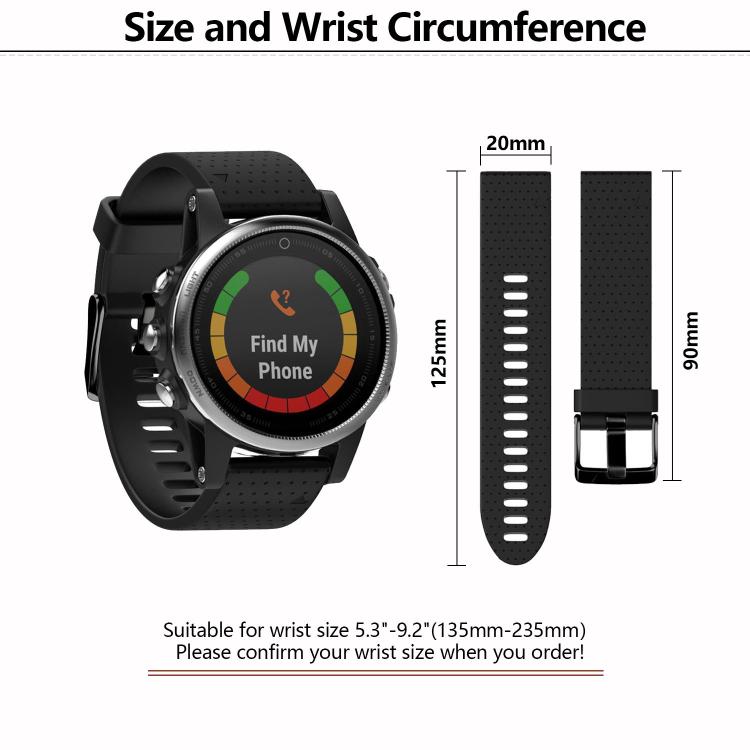 For Garmin QuickFit 20mm Kalebol Dot Texture Silicone Watch Band(Black) - free shipping - PMc TechLife - Order now!