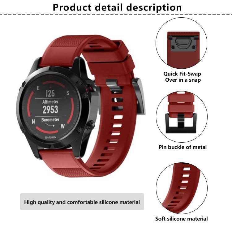 For Garmin QuickFit 22mm Kalebol Triangle Texture Silicone Watch Band(Grey) - free shipping - PMc TechLife - Order now!