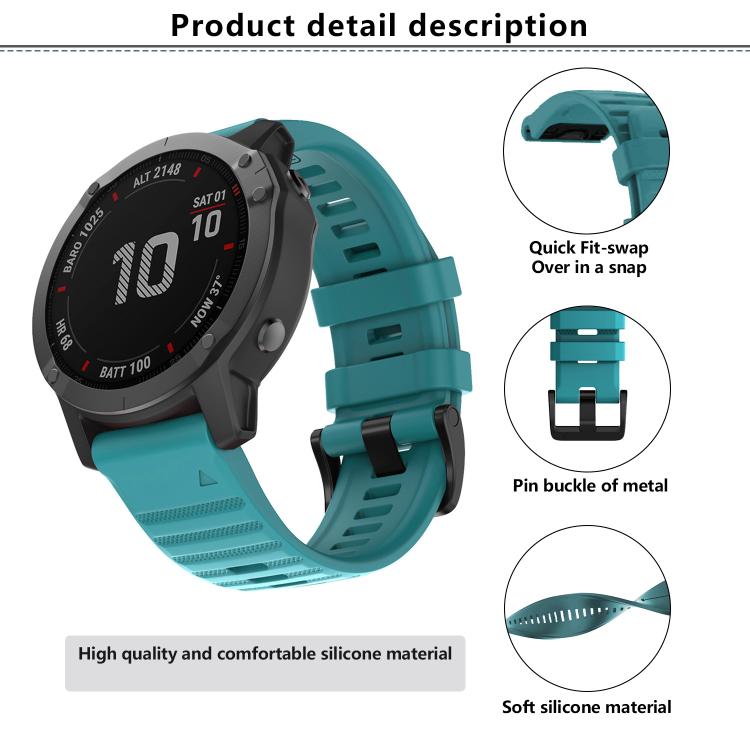 For Garmin QuickFit 26mm Kalebol Concave Texture Silicone Watch Band(Sky Blue) - free shipping - PMc TechLife - Order now!