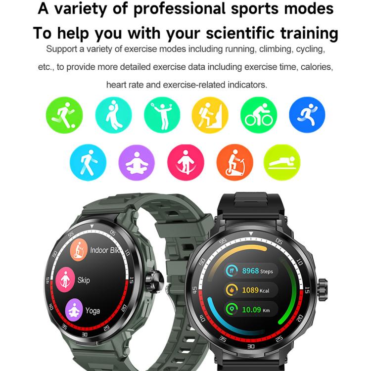 D11 1.46 inch 2 in 1 Bluetooth Earphone Smart Watch, Support Bluetooth Call / NFC / Heart Rate(Green) - free shipping - PMC TechLife - Order now!
