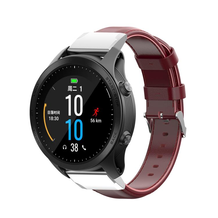 For Garmin QuickFit 22mm Kalebol Waxed Calfskin Leather Watch Band(Dark Red) - free shipping - PMc TechLife - Order now!