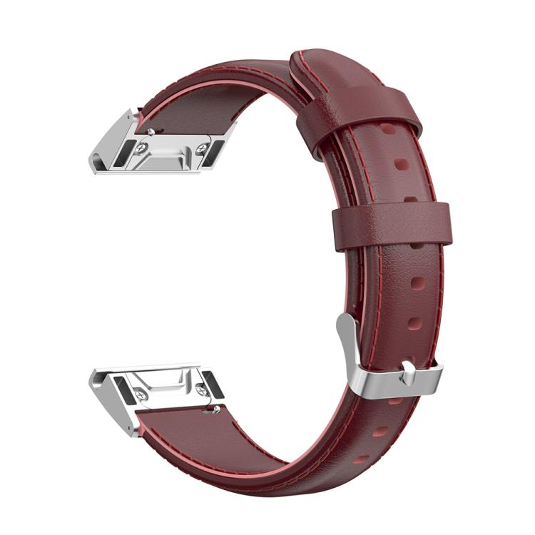For Garmin QuickFit 22mm Kalebol Waxed Calfskin Leather Watch Band(Dark Red) - free shipping - PMc TechLife - Order now!