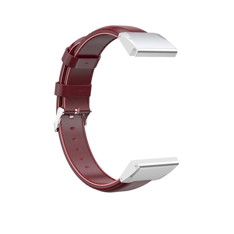 For Garmin QuickFit 22mm Kalebol Waxed Calfskin Leather Watch Band(Dark Red) - free shipping - PMc TechLife - Order now!