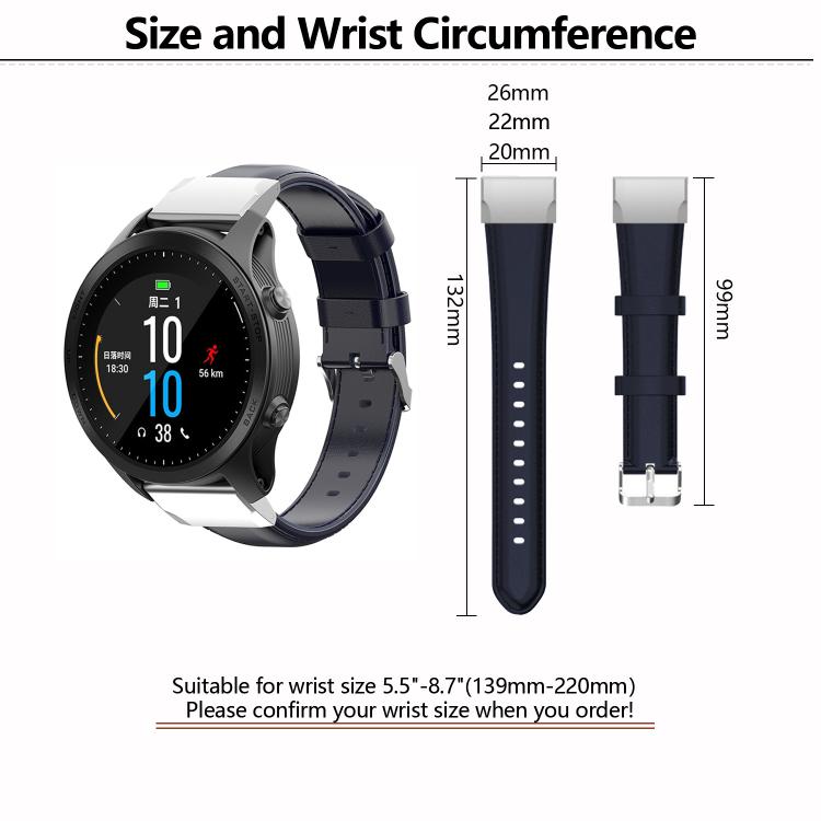 For Garmin QuickFit 22mm Kalebol Waxed Calfskin Leather Watch Band(Dark Red) - free shipping - PMc TechLife - Order now!
