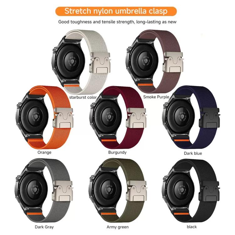 22mm Parachute Buckle Elastic Nylon Watch Band(Orange) - 22mm Bands by PMc TechLife | Online Shopping South Africa | PMc TechLife | Buy Now Pay Later Mobicred