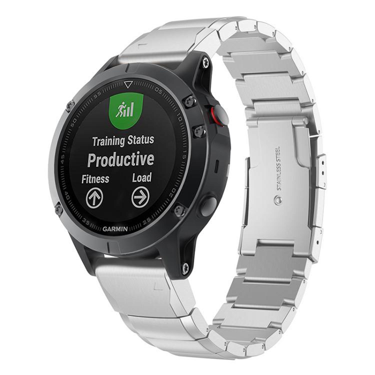 For Garmin QuickFit 26mm Kalebol Turtle Back Buckle Stainless Steel Watch Band(Silver) - free shipping - PMc TechLife - Order now!