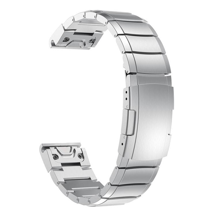 For Garmin QuickFit 26mm Kalebol Turtle Back Buckle Stainless Steel Watch Band(Silver) - free shipping - PMc TechLife - Order now!