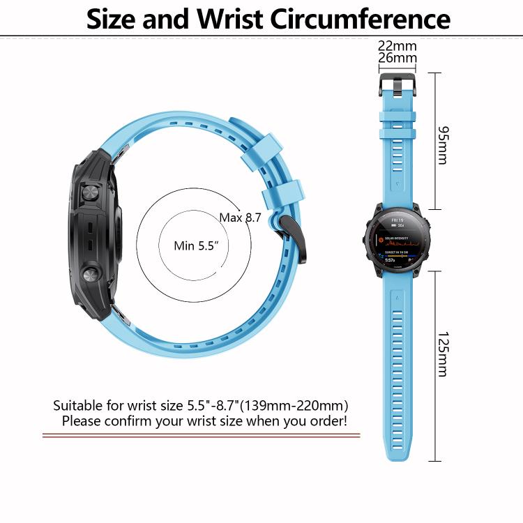For Garmin QuickFit 22mm Kalebol Ladder Silicone Watch Band(Blue Green) - free shipping - PMc TechLife - Order now!