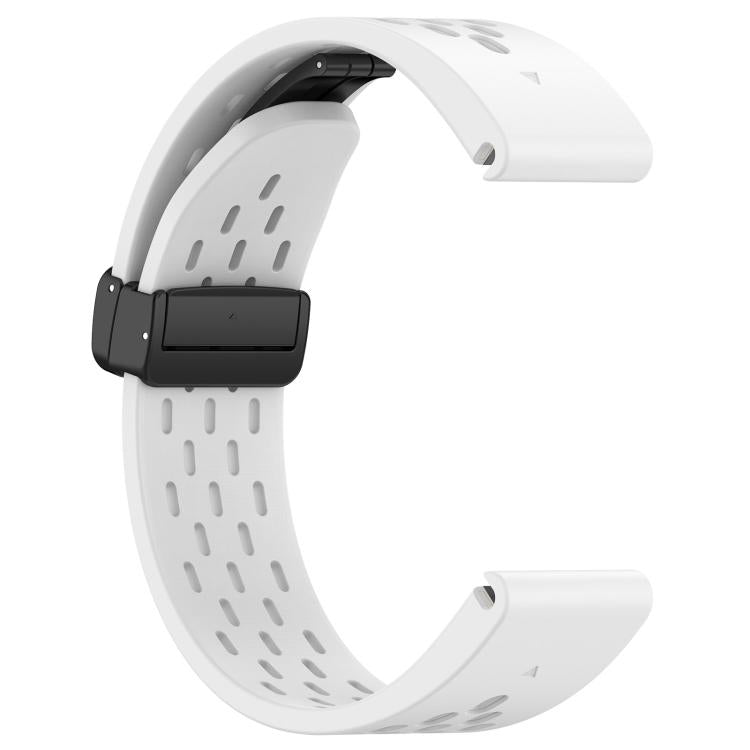 For Garmin QuickFit 20mm Kalebol Magnetic Buckle Silicone Watch Band(White) - Watch Bands by Kalebol | Online Shopping South Africa | PMc TechLife | Buy Now Pay Later Mobicred