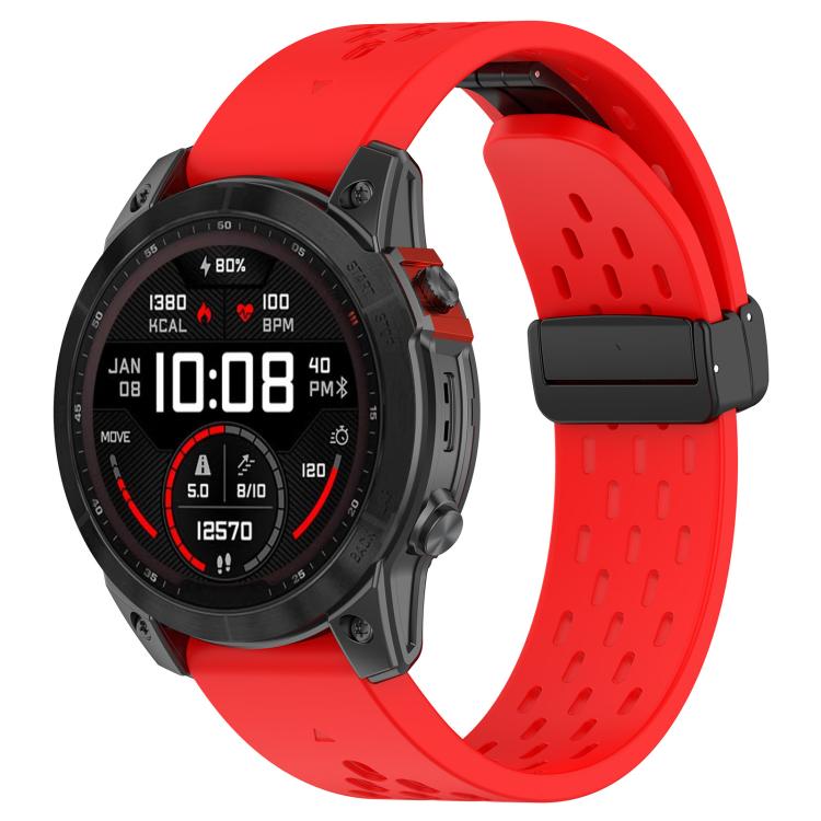 For Garmin QuickFit 20mm Kalebol Magnetic Buckle Silicone Watch Band(Red) - free shipping - PMc TechLife - Order now!