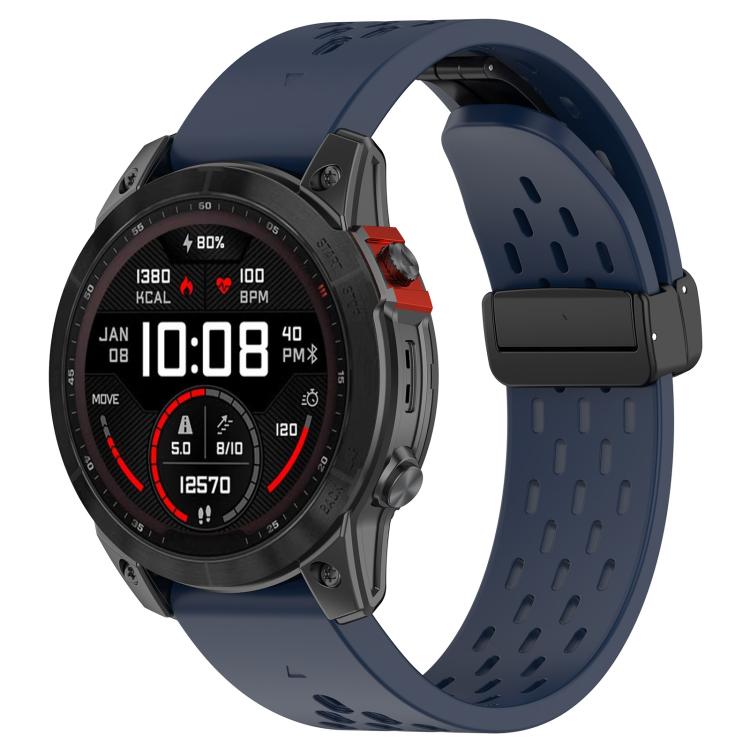 For Garmin QuickFit 22mm Kalebol Magnetic Buckle Silicone Watch Band(Dark Blue) - free shipping - PMc TechLife - Order now!