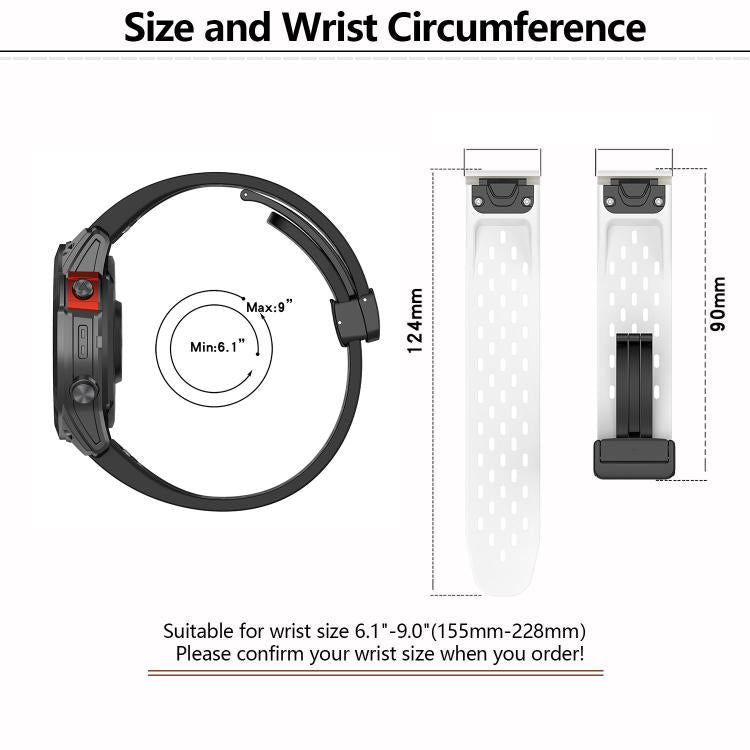 For Garmin QuickFit 20mm Kalebol Magnetic Buckle Silicone Watch Band(Black) - free shipping - PMc TechLife - Order now!