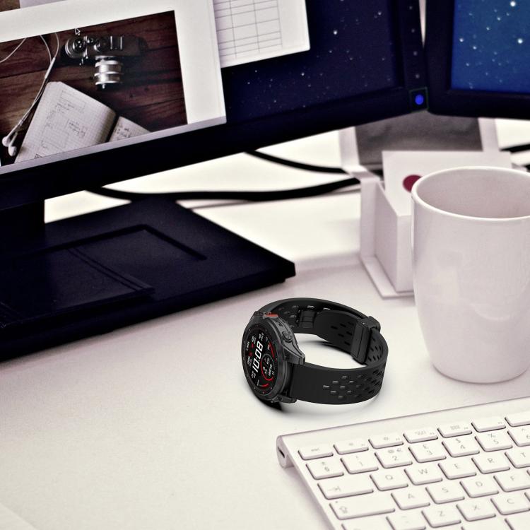 For Garmin QuickFit 22mm Kalebol Magnetic Buckle Silicone Watch Band(Black) - free shipping - PMc TechLife - Order now!