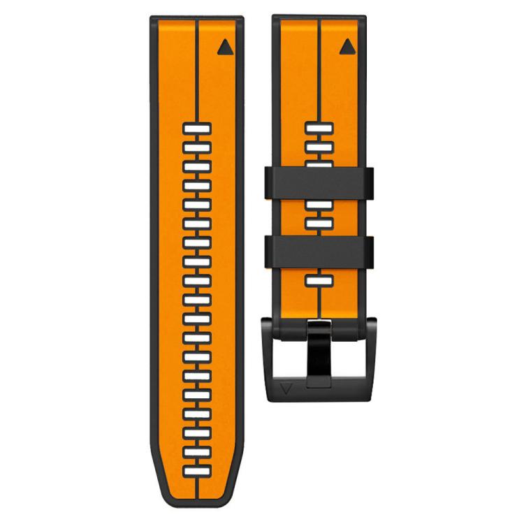 For Garmin QuickFit 22mm Kalebol Two-color Pin Silicone Watch Band(Orange Black) - free shipping - PMc TechLife - Order now!