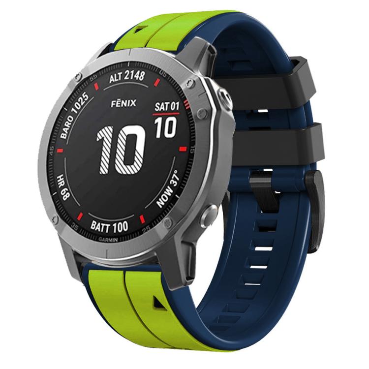 For Garmin QuickFit 22mm Kalebol Two-color Pin Silicone Watch Band(Green Blue) - free shipping - PMc TechLife - Order now!
