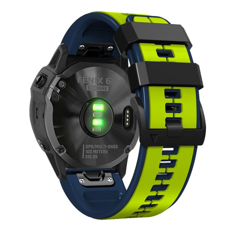 For Garmin QuickFit 22mm Kalebol Two-color Pin Silicone Watch Band(Green Blue) - free shipping - PMc TechLife - Order now!