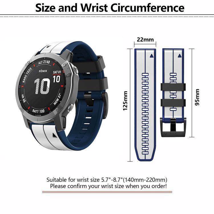 For Garmin QuickFit 22mm Kalebol Two-color Pin Silicone Watch Band(Sky Blue) - free shipping - PMc TechLife - Order now!