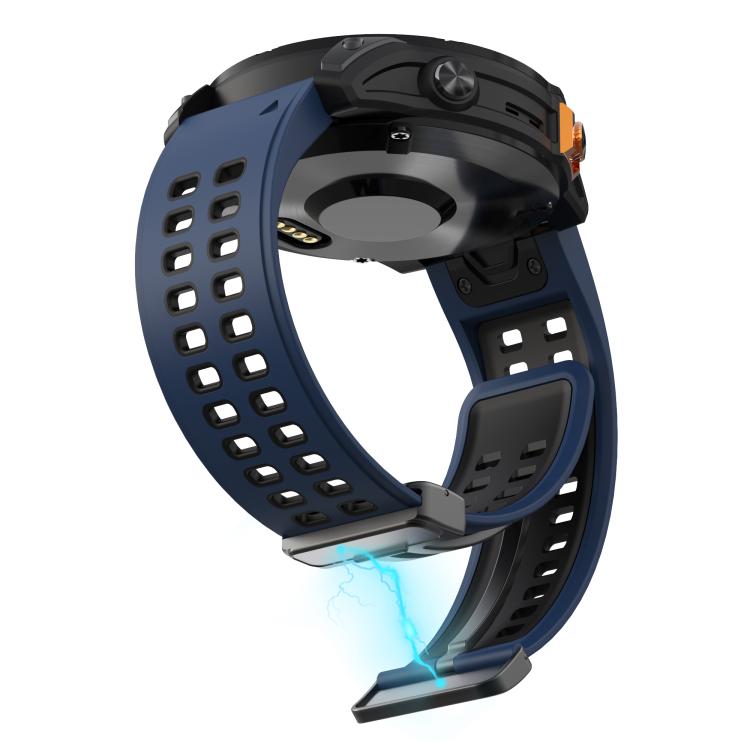 For Garmin QuickFit 26mm Kalebol Two-color Magnetic Silicone Watch Band(Dark Blue Black) - free shipping - PMc TechLife - Order now!