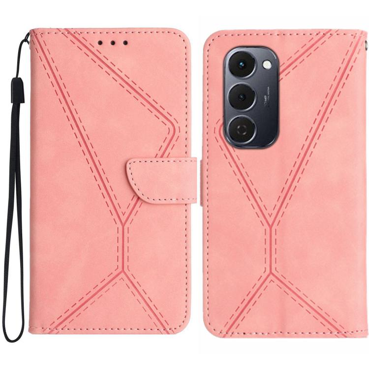 For Tecno Spark 40 Pro+ 4G Stitching Embossed Leather Phone Case(Pink) - free shipping - PMC TechLife - Order now!
