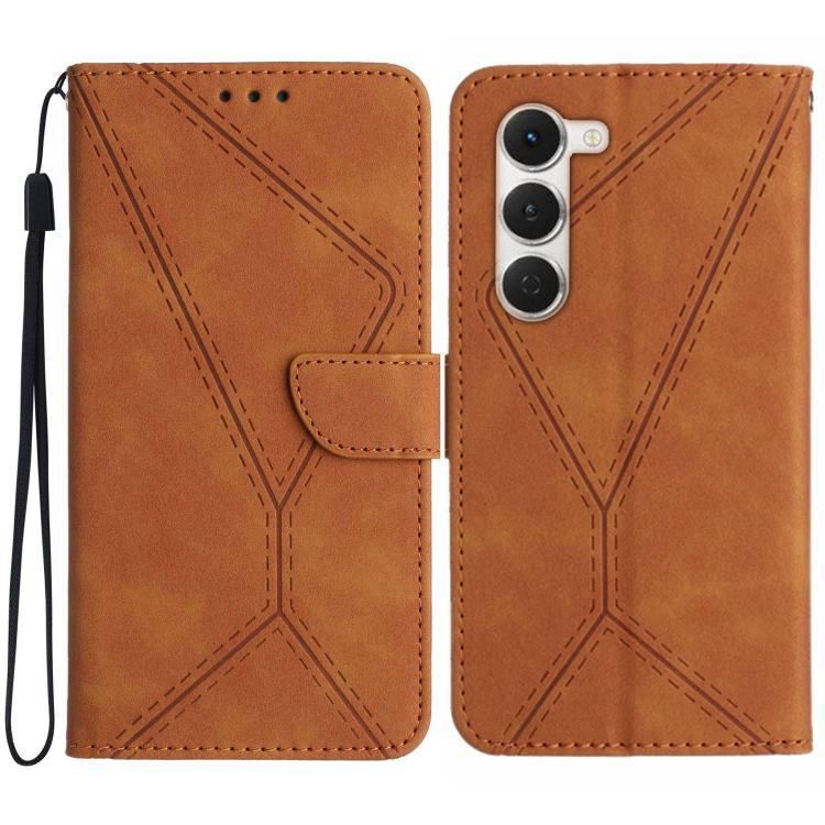 For Tecno Spark 40 Pro 4G Stitching Embossed Leather Phone Case(Brown) - free shipping - PMC TechLife - Order now!
