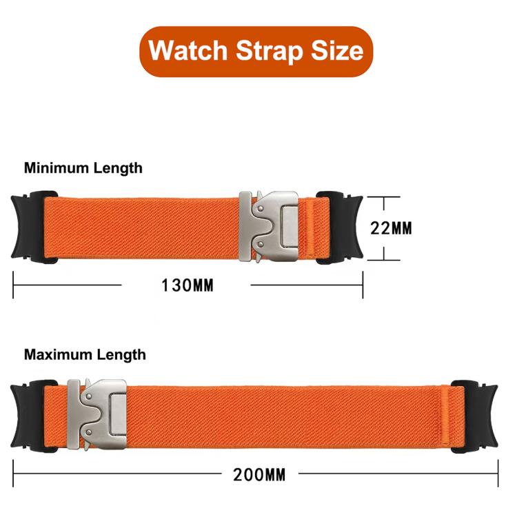 For Samsung Galaxy Watch 7 / 6 / 5 / 4 Press Button Connector Parachute Buckle Elastic Nylon Watch Band(Army Green) - free shipping - PMc TechLife - Order now!