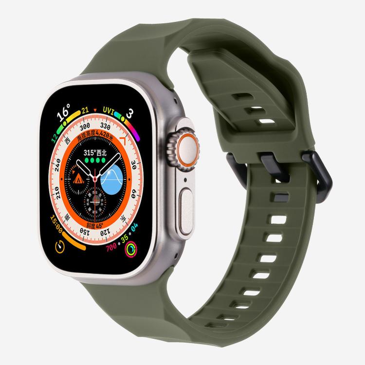 For Apple Watch 46mm / 49mm / 45mm / 44mm Kalebol Ripple Sports Silicone Strap(Dark Green) - Watch Bands by Kalebol | Online Shopping South Africa | PMC TechLife | Buy Now Pay Later Mobicred
