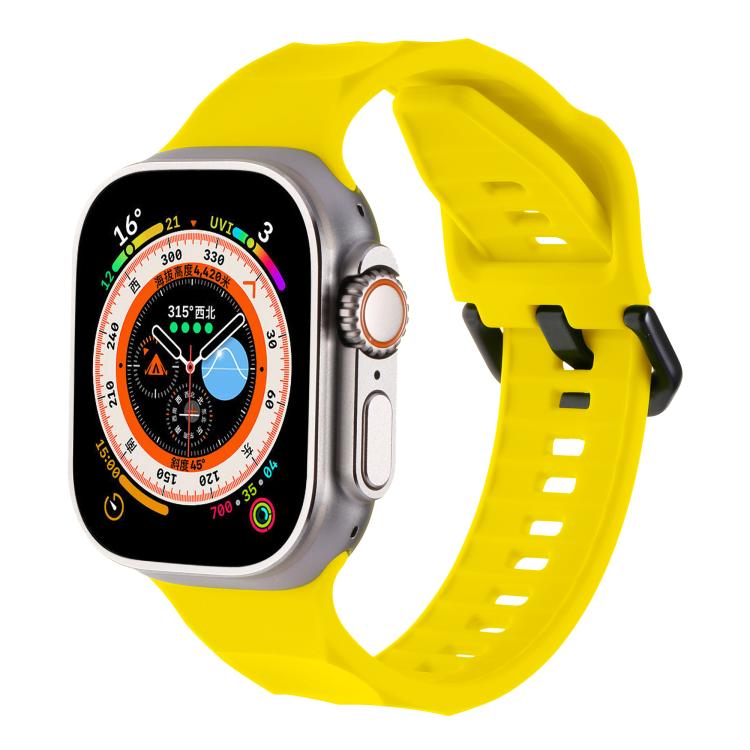 For Apple Watch 46mm / 49mm / 45mm / 44mm Kalebol Ripple Sports Silicone Strap(Yellow) - Watch Bands by Kalebol | Online Shopping South Africa | PMC TechLife | Buy Now Pay Later Mobicred