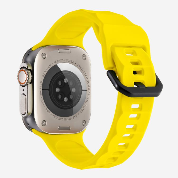 For Apple Watch 46mm / 49mm / 45mm / 44mm Kalebol Ripple Sports Silicone Strap(Yellow) - Watch Bands by Kalebol | Online Shopping South Africa | PMC TechLife | Buy Now Pay Later Mobicred