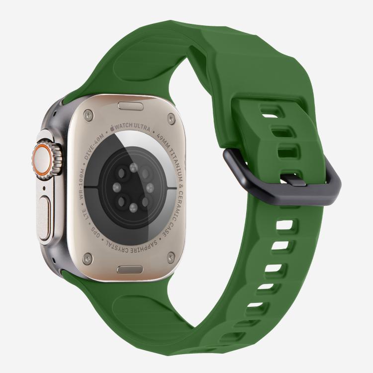 For Apple Watch 46mm / 49mm / 45mm / 44mm Kalebol Ripple Sports Silicone Strap(Army Green) - Watch Bands by Kalebol | Online Shopping South Africa | PMC TechLife | Buy Now Pay Later Mobicred