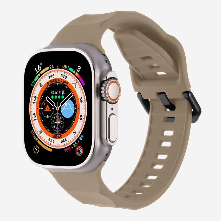 For Apple Watch 46mm / 49mm / 45mm / 44mm Kalebol Ripple Sports Silicone Strap(Brown) - Watch Bands by Kalebol | Online Shopping South Africa | PMC TechLife | Buy Now Pay Later Mobicred
