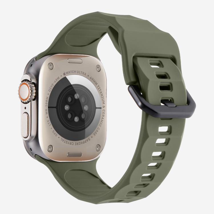For Apple Watch 42mm / 41mm / 40mm / 38mm Kalebol Ripple Sports Silicone Strap(Dark Green) - Watch Bands by Kalebol | Online Shopping South Africa | PMC TechLife | Buy Now Pay Later Mobicred