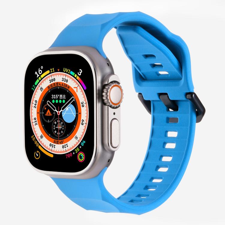 For Apple Watch 42mm / 41mm / 40mm / 38mm Kalebol Ripple Sports Silicone Strap(Blue) - Watch Bands by Kalebol | Online Shopping South Africa | PMC TechLife | Buy Now Pay Later Mobicred