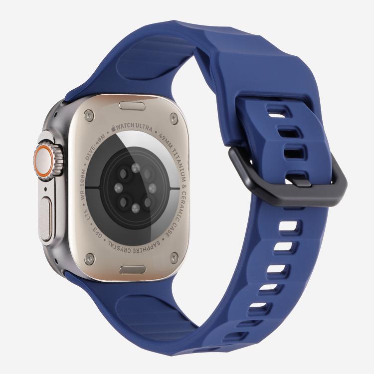 For Apple Watch 42mm / 41mm / 40mm / 38mm Kalebol Ripple Sports Silicone Strap(Dark Blue) - Watch Bands by Kalebol | Online Shopping South Africa | PMC TechLife | Buy Now Pay Later Mobicred